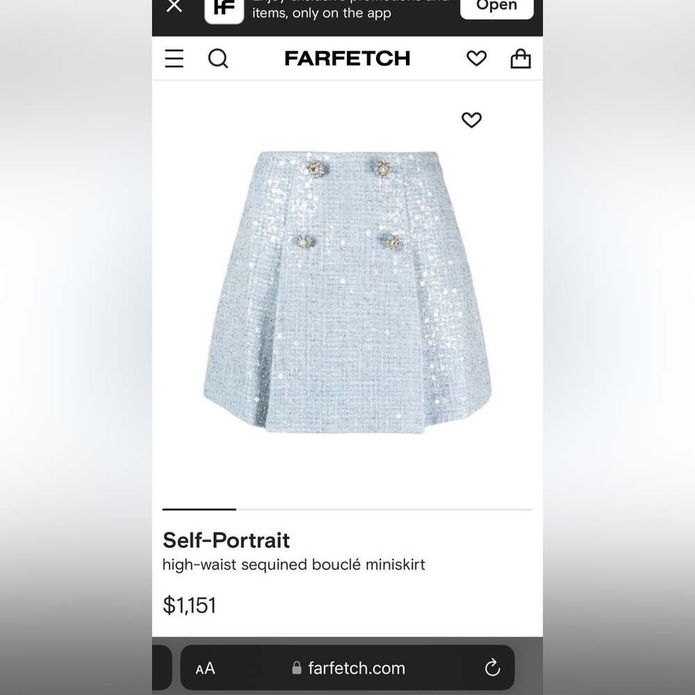 Self Portrait sequin Boucle mini skirt
